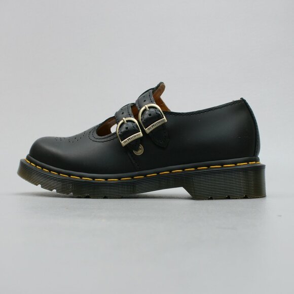 Dr. Martens 38 Ladies 7 Mary Jane Black Double Monk T-Strap Buckle Shoes - 12916 - Picture 2 of 12